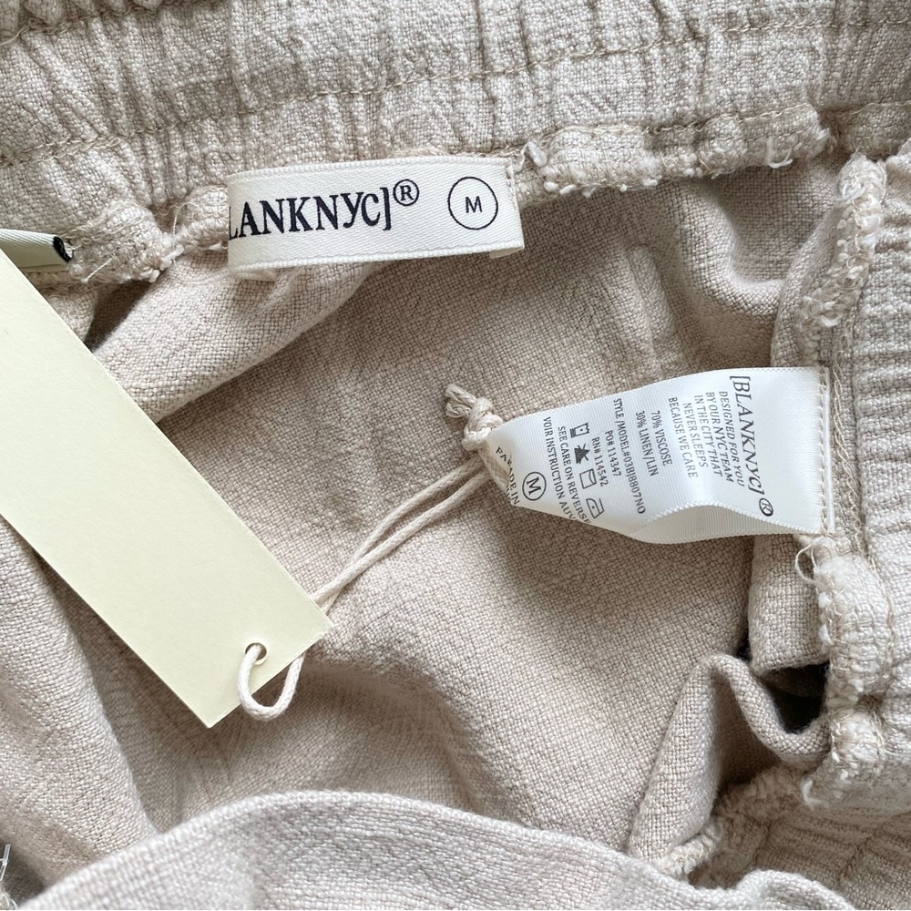 NWT Blank NYC Linen Blend High Rise Paper Bag Waist Frayed Hem Shorts, Sz M - Picture 9 of 10
